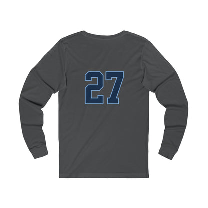 Reasonz Script Long Sleeve Tee — '27' Back Number Casual Baseball Shirt