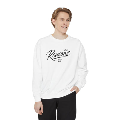 Sweatshirt — 'Reasonz' Script Logo Crewneck (Front Logo, Back "Give 'Em A Reasonz")