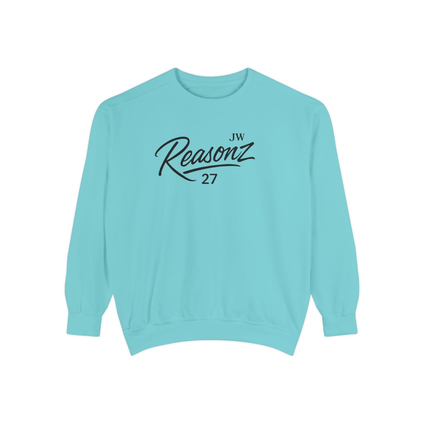 Sweatshirt — 'Reasonz' Script Logo Crewneck (Front Logo, Back "Give 'Em A Reasonz")