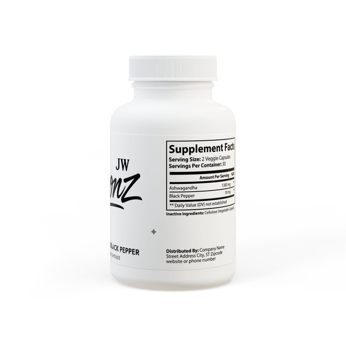 Reasonz Ashwagandha and Black Pepper Supplement (60 capsules)