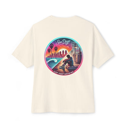 San Diego Just Keep Growing Graphic Tee, Unisex Oversized T-Shirt, Casual Summer Wear, Beach Vacation Top, Gift for Travel Lovers