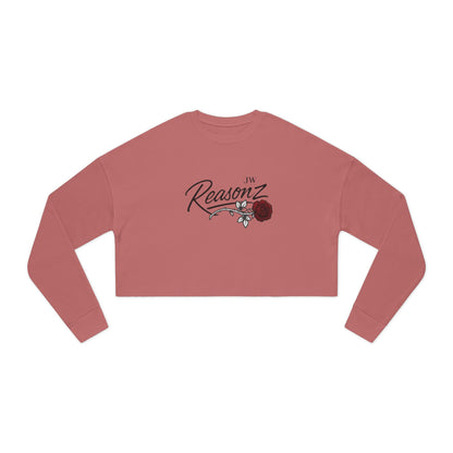 Reasonz Floral Cropped Sweatshirt — Women's Casual Vintage-Inspired Pullover