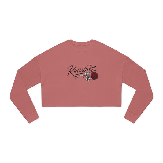 Reasonz Floral Cropped Sweatshirt — Women's Casual Vintage-Inspired Pullover