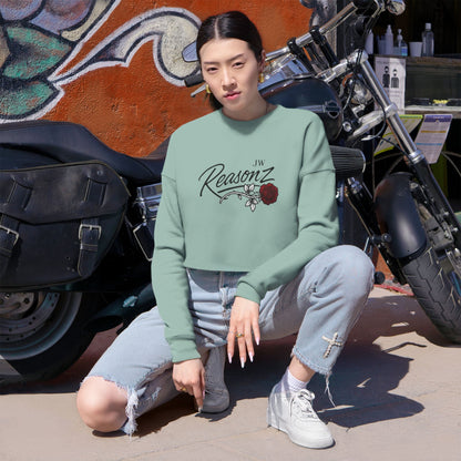 Reasonz Floral Cropped Sweatshirt — Women's Casual Vintage-Inspired Pullover