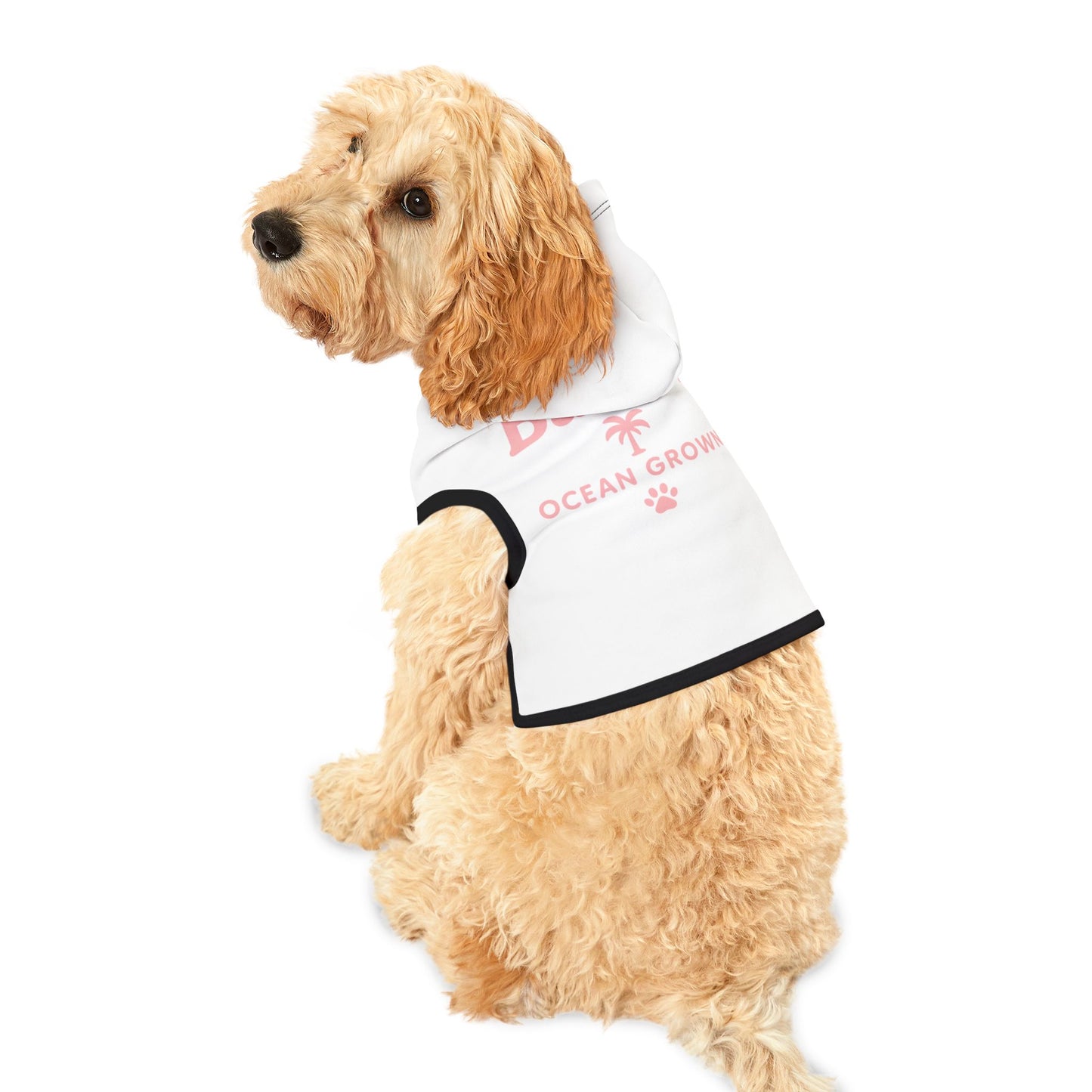 Pet Hoodie — "Bambi Ocean Grown" Pink Palm Paw Dog & Cat Hoodie