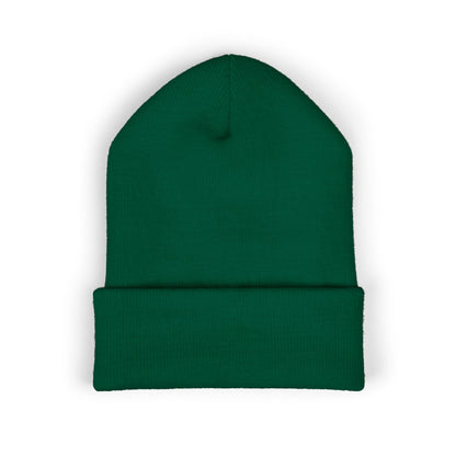 Embroidered "Rescue" Floral Cuffed Beanie - Yellow