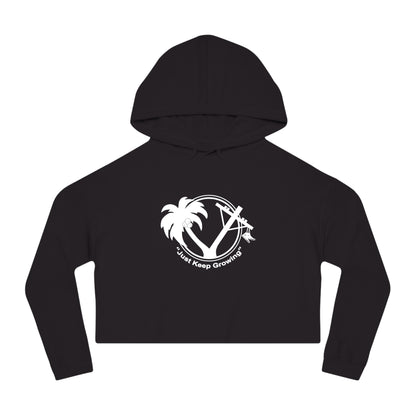 Women’s Cropped Hoodie - "Just Keep Growing" Tropical Design