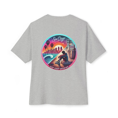 San Diego Just Keep Growing Graphic Tee, Unisex Oversized T-Shirt, Casual Summer Wear, Beach Vacation Top, Gift for Travel Lovers