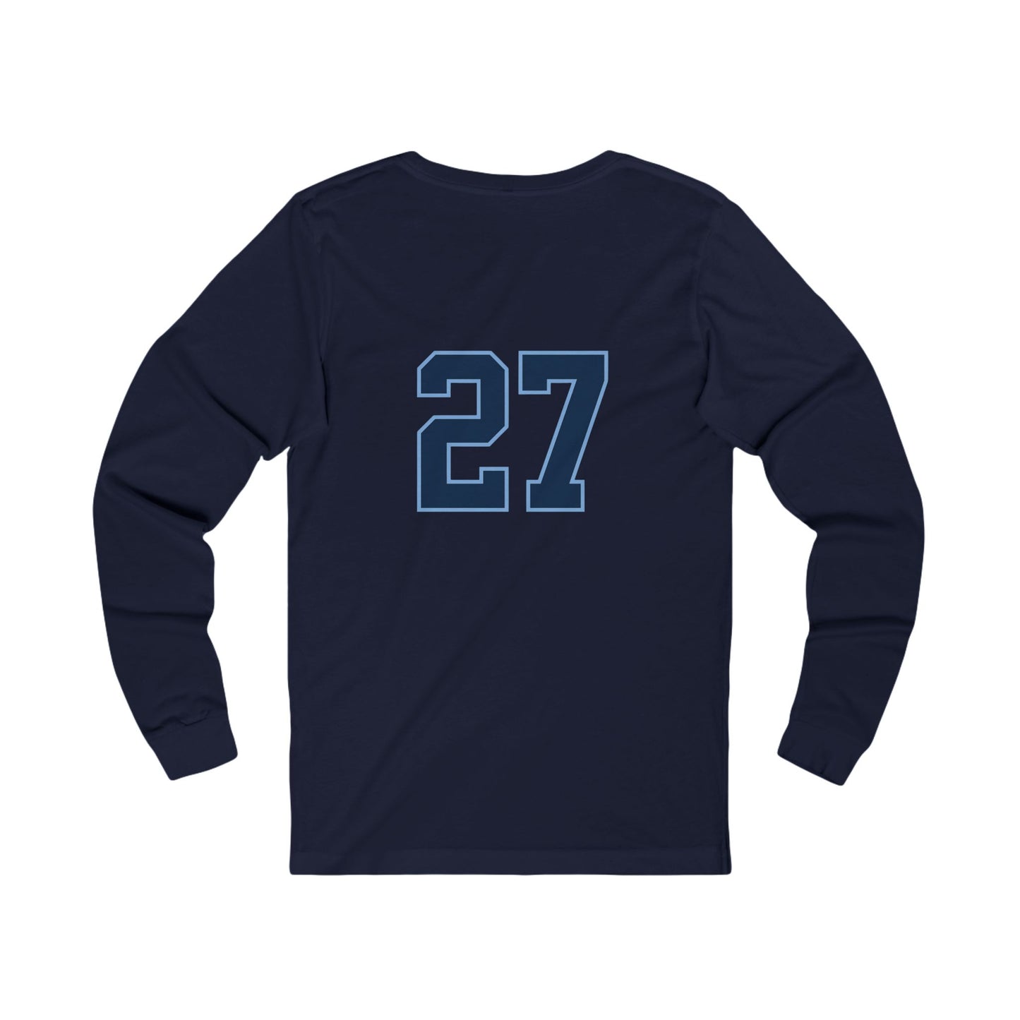 Reasonz Script Long Sleeve Tee — '27' Back Number Casual Baseball Shirt