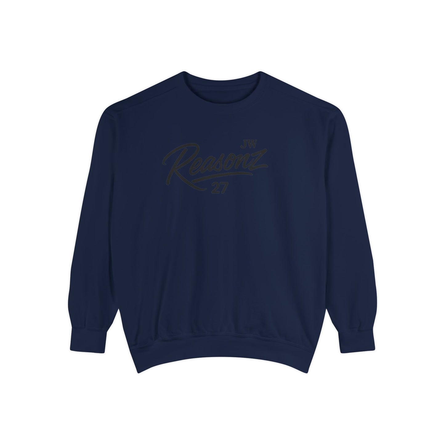 Sweatshirt — 'Reasonz' Script Logo Crewneck (Front Logo, Back "Give 'Em A Reasonz")