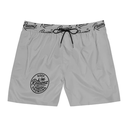 Copy of Men's Mid-Length Swim Shorts — Rust Orange 'To Keep Growing' Beach Trunks