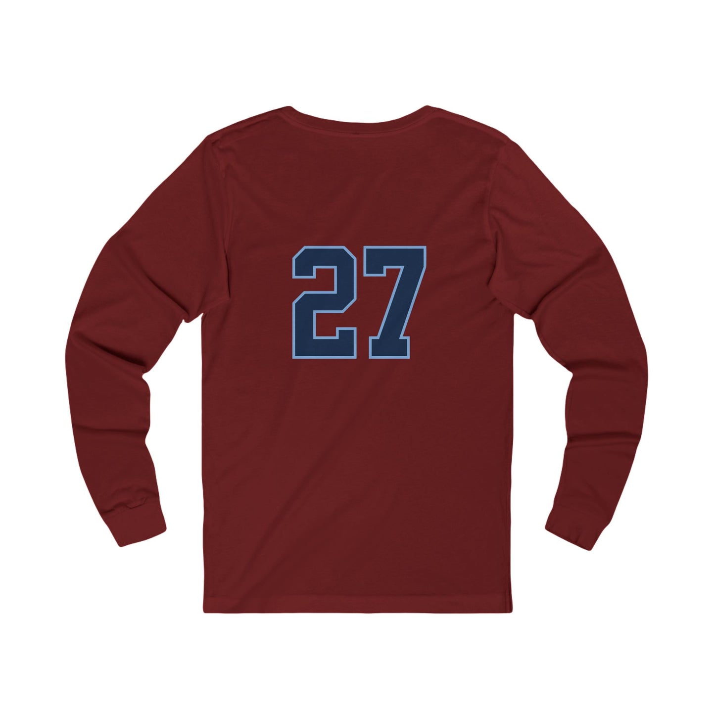 Reasonz Script Long Sleeve Tee — '27' Back Number Casual Baseball Shirt