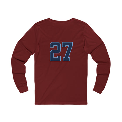 Reasonz Script Long Sleeve Tee — '27' Back Number Casual Baseball Shirt