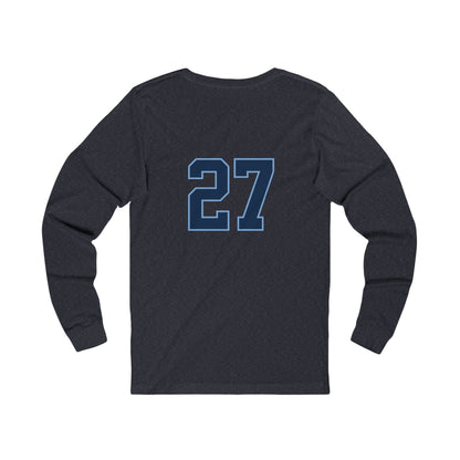 Reasonz Script Long Sleeve Tee — '27' Back Number Casual Baseball Shirt