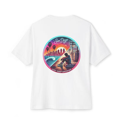 San Diego Just Keep Growing Graphic Tee, Unisex Oversized T-Shirt, Casual Summer Wear, Beach Vacation Top, Gift for Travel Lovers