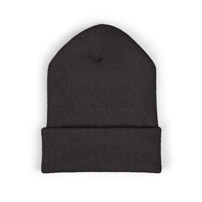 Embroidered "Rescue" Floral Cuffed Beanie - Yellow