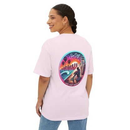 San Diego Just Keep Growing Graphic Tee, Unisex Oversized T-Shirt, Casual Summer Wear, Beach Vacation Top, Gift for Travel Lovers