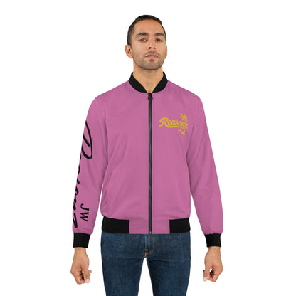 Sky Blue Bomber Jacket – Script Sleeve Men's AOP Jacket