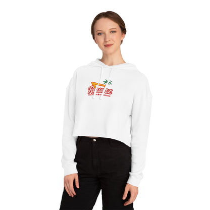 Cropped Hoodie — 'Reasonz' Surf Palm Logo Women's Cropped Hooded Sweatshirt