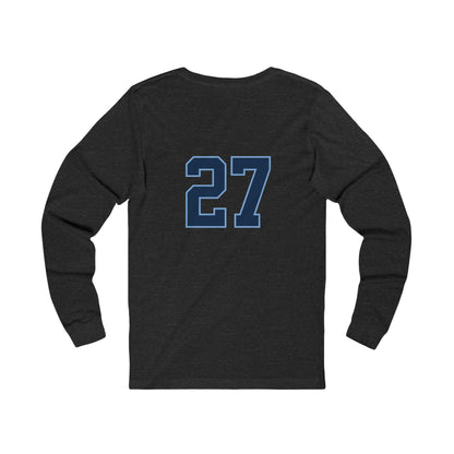 Reasonz Script Long Sleeve Tee — '27' Back Number Casual Baseball Shirt